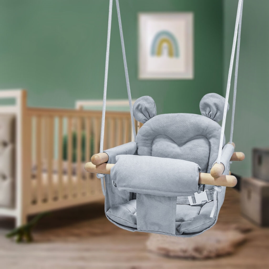 2Kids Toys - Dečija tekstilna ljuljaška sivo/bukva