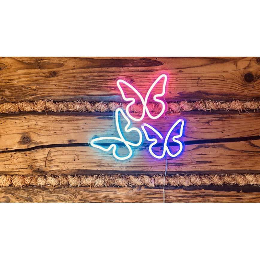 2Kids Toys - LED Neonska zidna dekoracija LED/5W/USB leptiri