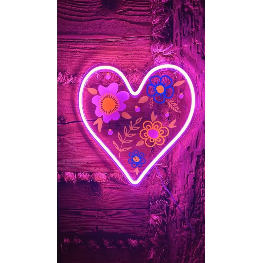 2Kids Toys - LED Neonska zidna dekoracija LED/5W/USB srce