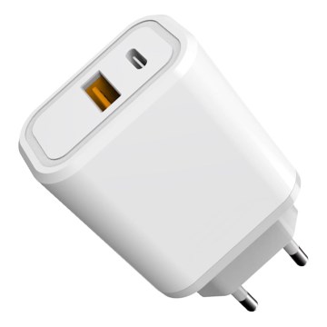 Adapter za brzo punjenje Power Delivery 30W USB-C + USB-A bela