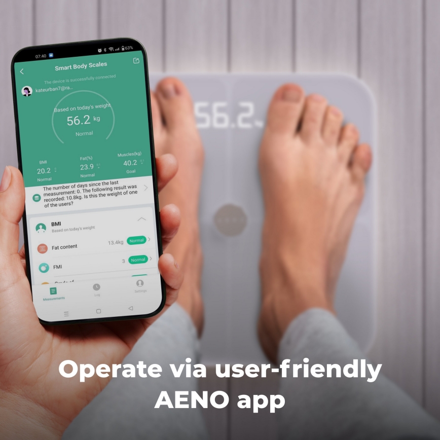 AENO - Pametna telesna vaga 3xAAA