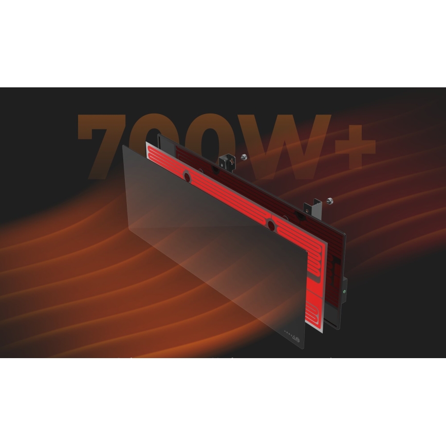 AENO - Pametni električni infrared panel 700W timer/termostat IP44 Wi-fi crno