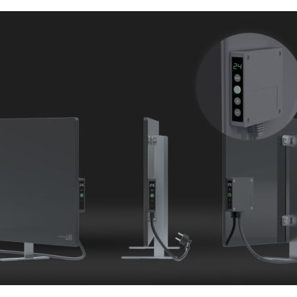 AENO - Pametni električni infrared panel sa LED ekran 700W timer/termostat IP44 Wi-fi sivo