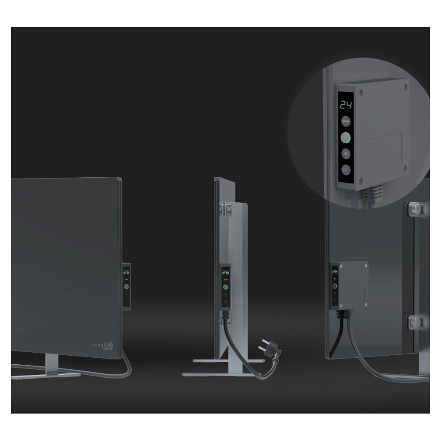 AENO - Pametni električni infrared panel sa LED ekran 700W timer/termostat IP44 Wi-fi sivo
