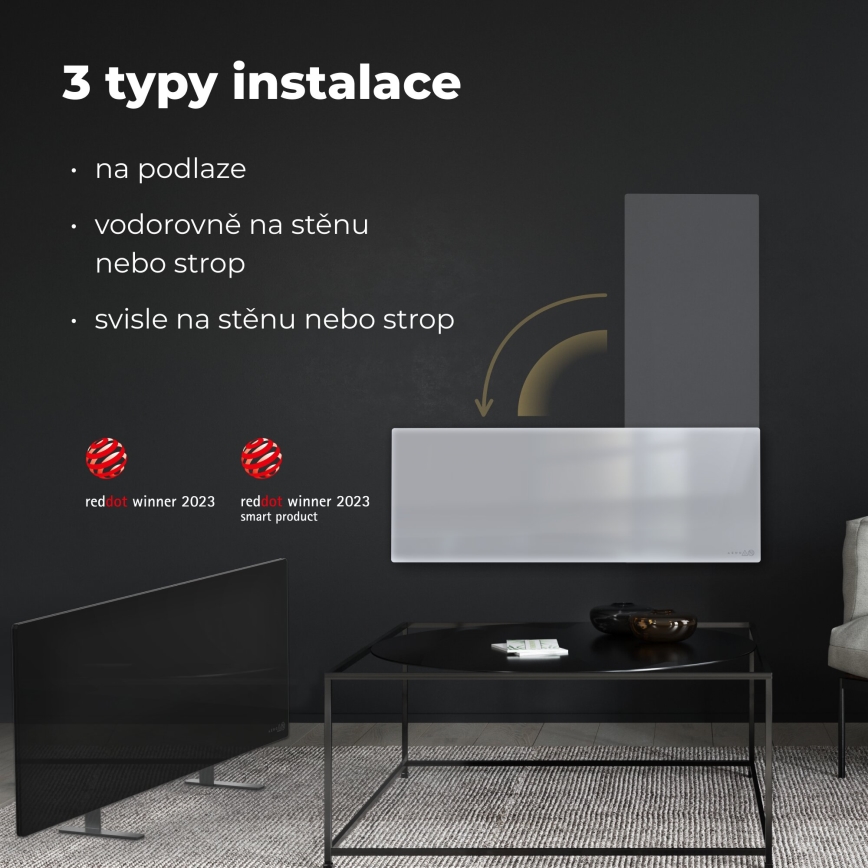 AENO - Pametni električni infrared panel 700W timer/termostat IP44 Wi-fi bela