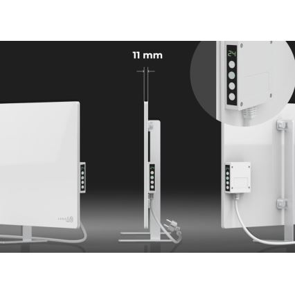 AENO - Pametni električni infrared panel sa LED ekran 700W timer/termostat IP44 Wi-fi bela