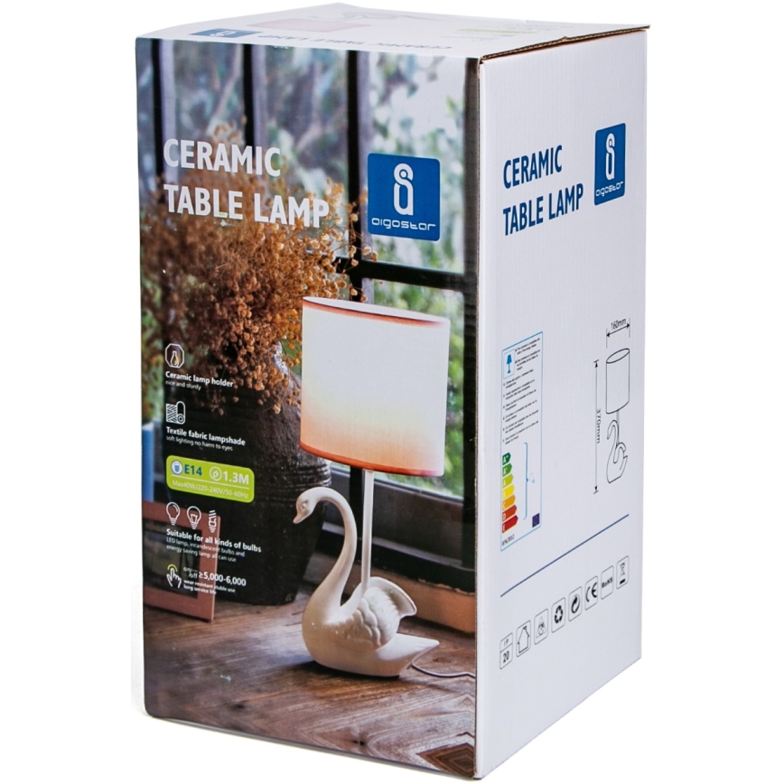 Aigostar - Dečija lampica 1xE14/40W/230V labud bela