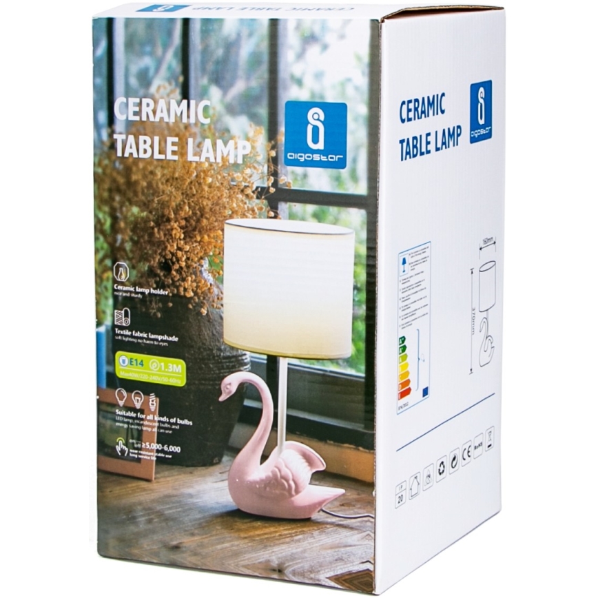 Aigostar - Dečija lampica 1xE14/40W/230V labud roze
