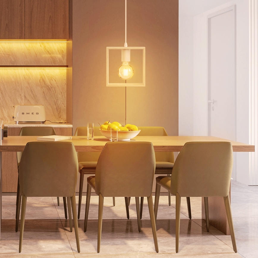 Aigostar - Drveni luster na kablu 1xE27/60W/230V borovina