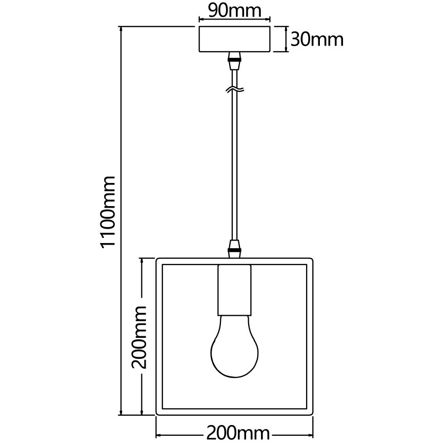 Aigostar - Drveni luster na kablu 1xE27/60W/230V borovina