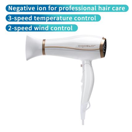 Aigostar - Fen za kosu sa jonizatorom 2200W/230V bela