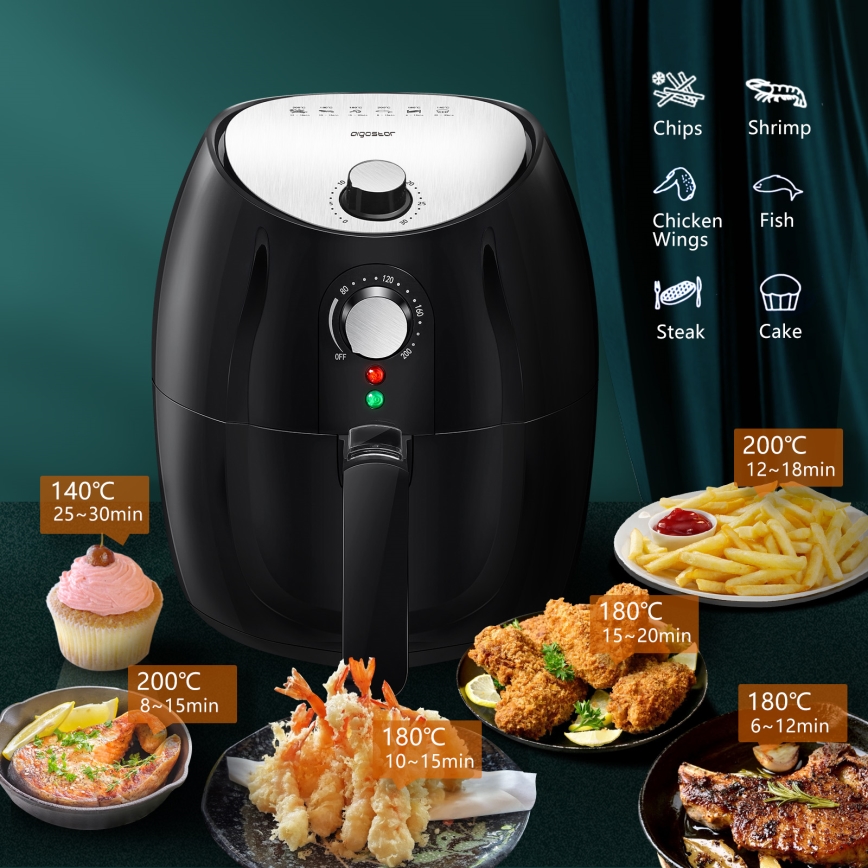 Aigostar - Friteza na vrući vazduh 1500W/230V 3,5l crno