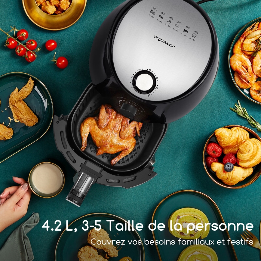 Aigostar - Friteza na vrući vazduh 1500W/230V 3,5l crno