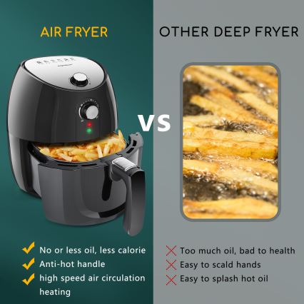 Aigostar - Friteza na vrući vazduh 1500W/230V 3,5l crno