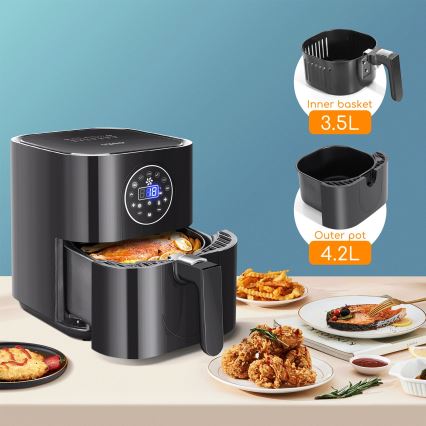Aigostar - Friteza na vrući vazduh 1500W/230V 3,5l crno