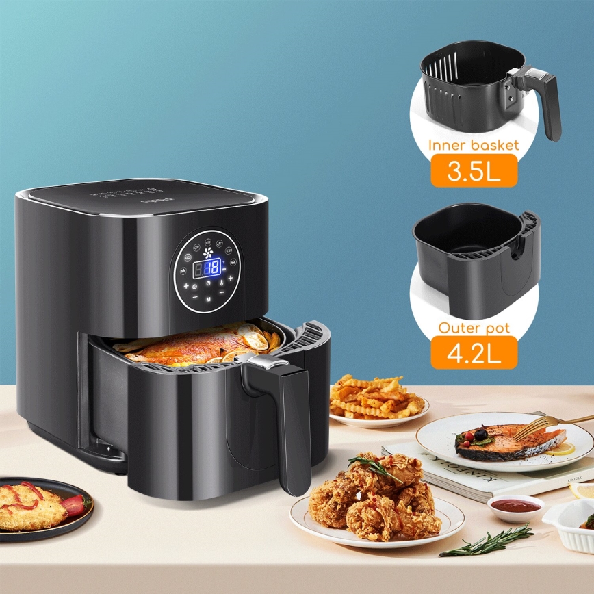 Aigostar - Friteza na vrući vazduh 1500W/230V 3,5l crno