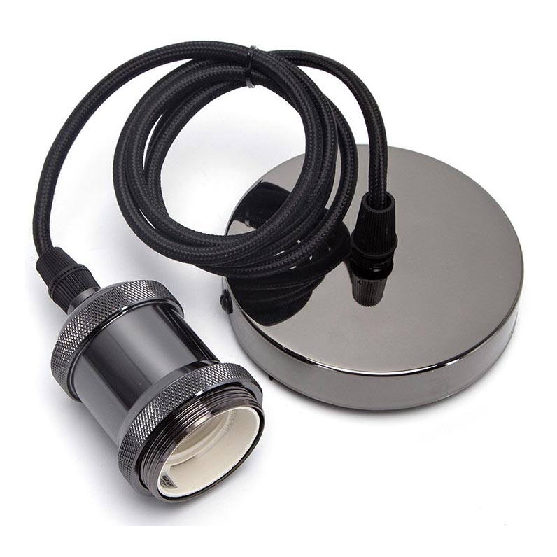 Aigostar - Kabl za napajanje 1xE27/60W/230V Antracit
