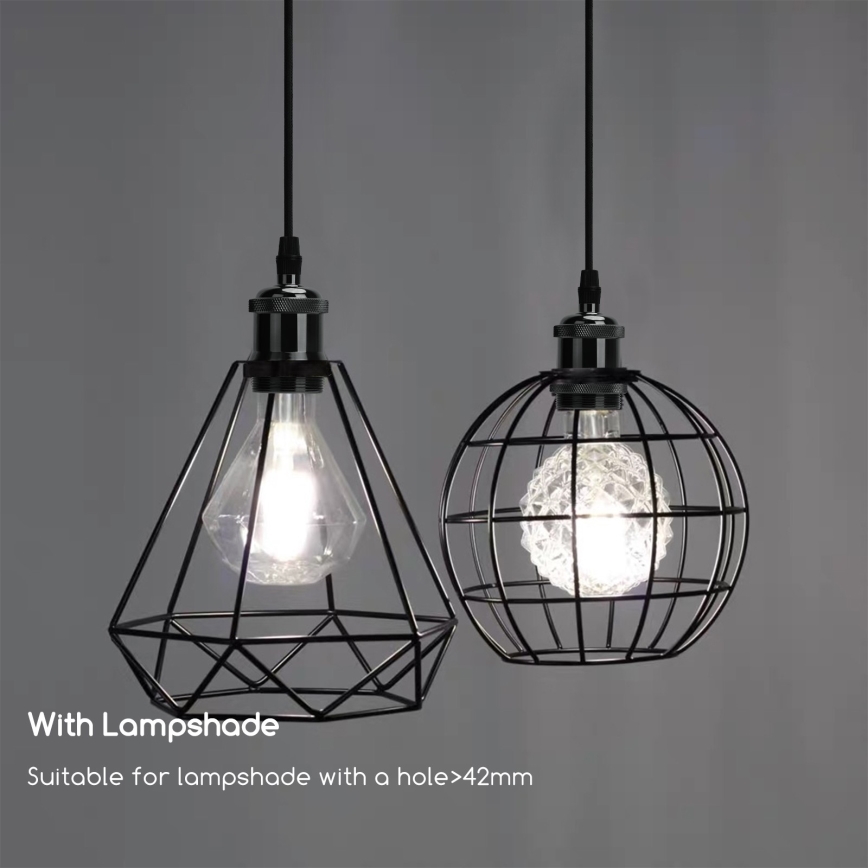 Aigostar - Kabl za napajanje 1xE27/60W/230V Antracit