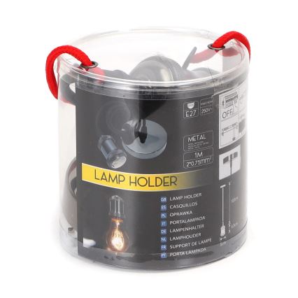 Aigostar - Kabl za napajanje 1xE27/60W/230V Antracit