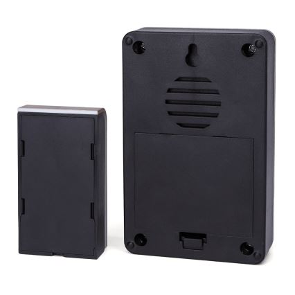 Aigostar - KOMPLET 2x bežična zvona 3xAA/12V IP44 crne boje