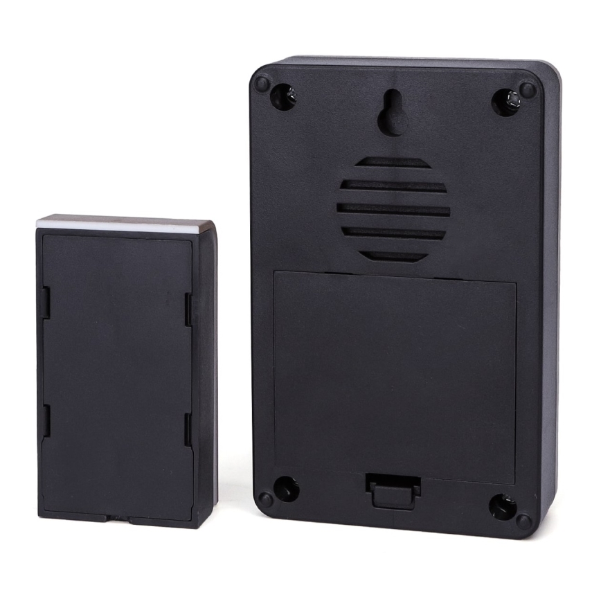 Aigostar - KOMPLET 2x bežična zvona 3xAA/12V IP44 crne boje