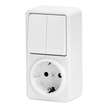 Aigostar - Kućni prekidač 2P sa utičnicom 1x10A/250V