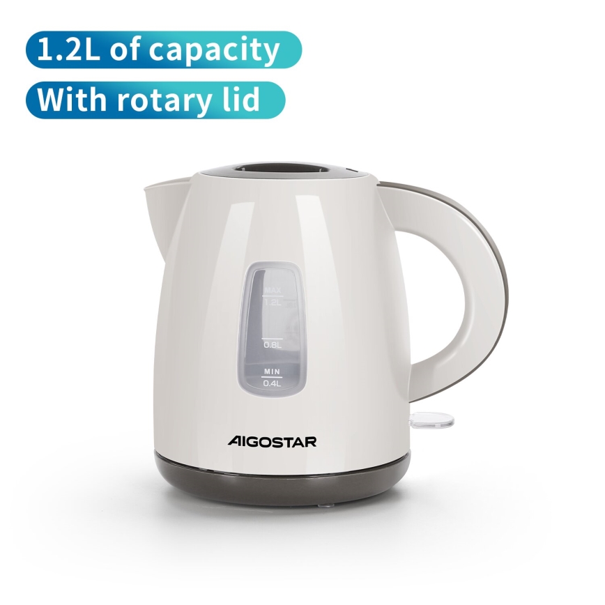 Aigostar - Kuvalo za vodu 1,2l 2200W/230V bež