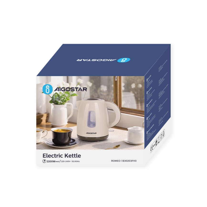 Aigostar - Kuvalo za vodu 1,2l 2200W/230V bež