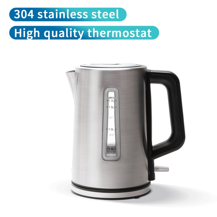 Aigostar - Kuvalo za vodu 1,7l 2200W/230V krom