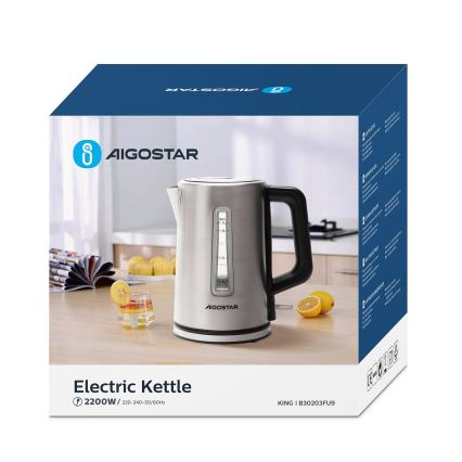 Aigostar - Kuvalo za vodu 1,7l 2200W/230V krom
