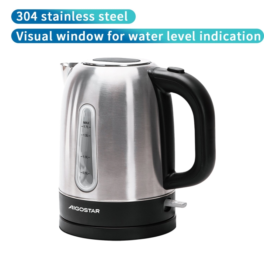 Aigostar - Kuvalo za vodu 1,7l 2200W/230V krom