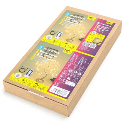 Aigostar - LED božićna dekoracija 108xLED/3xAA/8 funkcija 45cm topla bela