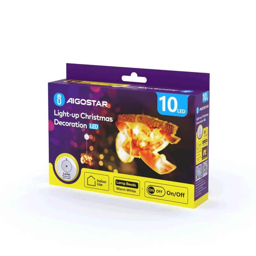 Aigostar - LED Božićna dekoracija LED/3xAAA božićni avion 17cm