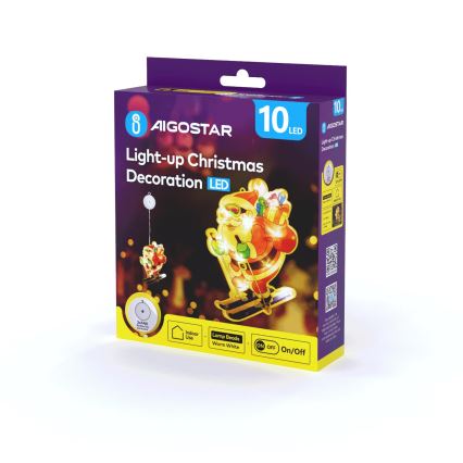 Aigostar - LED Božićna dekoracija LED/3xAAA Deda Mraz na skijama 23cm