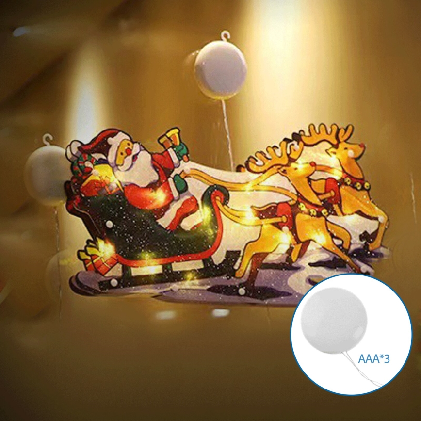 Aigostar - LED Božićna dekoracija LED/3xAAA Deda Mraz sa irvasima 13,4cm