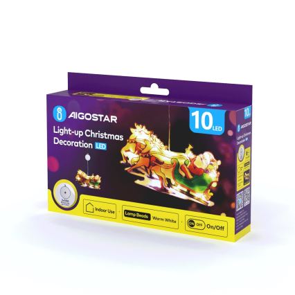 Aigostar - LED Božićna dekoracija LED/3xAAA Deda Mraz sa irvasima 13,4cm