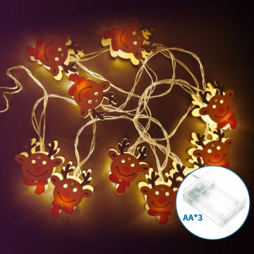 Aigostar - LED božićna girlanda 10xLED/3xAA 1,5 m topla bela sob