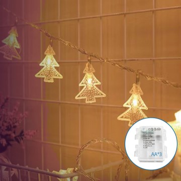 Aigostar - LED božićna girlanda 20xLED/3xAA 3,3m jelke