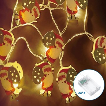 Aigostar - LED božićna girlanda 20xLED/3xAA 3m topla bela Deda Mraz