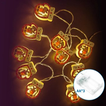 Aigostar - LED božićna girlanda 20xLED/3xAA 3m topla bela rukavice