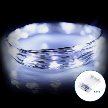 Aigostar - LED božićna girlanda 50xLED/3xAA 5,3m hladna bela