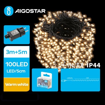 Aigostar - LED božićna girlanda za spoljašnju upotrebu, 100xLED/8 funkcija, 8 m, IP44, topla bela