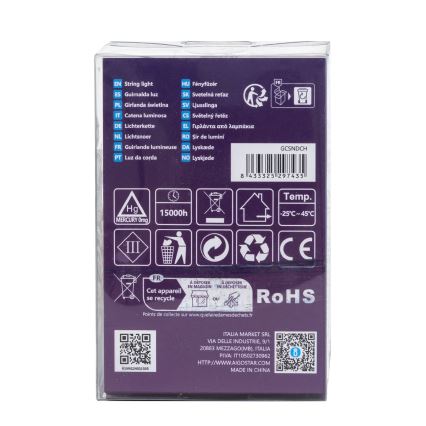 Aigostar - LED Božićne spoljašnje lampice 100xLED/8 funkcije/3xAA 10,3m IP44 hladna bela