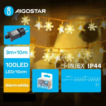 Aigostar - LED Božićne spoljašnje lampice 100xLED/8 funkcije 13m IP44 topla bela