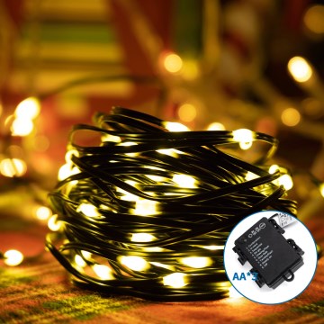 Aigostar - LED Božićne spoljašnje lampice 100xLED/8 funkcije 3xAA 10,3m IP44 topla bela