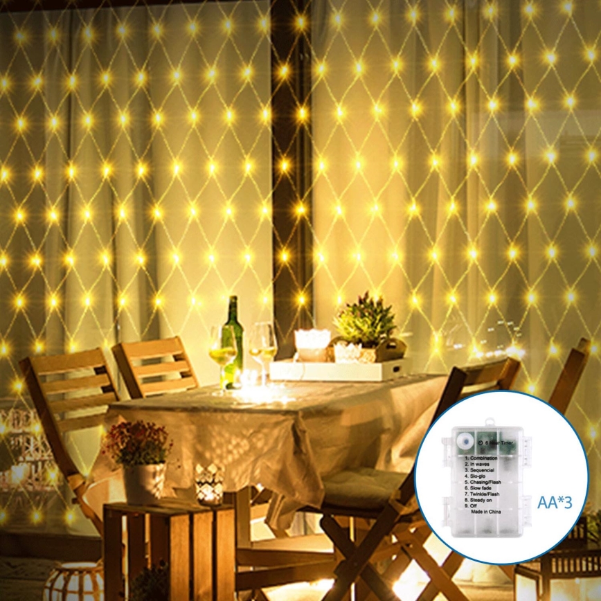 Aigostar - LED Božićne spoljašnje lampice 100xLED/8 funkcije/3xAA 4,5x1,5m IP44 topla bela