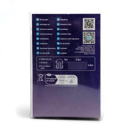 Aigostar -LED Božićne spoljašnje lampice 100xLED/8 funkcije/3xAA 4,5x1,5m IP44 hladna bela