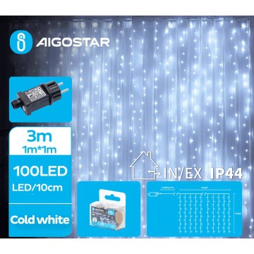 Aigostar - LED Božićne spoljašnje lampice 100xLED/8 funkcije 4x1m IP44 hladna bela