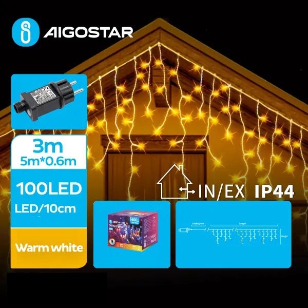 Aigostar - LED Božićne spoljašnje lampice 100xLED/8 funkcije 8x0,6m IP44 topla bela