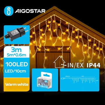 Aigostar - LED Božićne spoljašnje lampice 100xLED/8 funkcije 8x0,6m IP44 topla bela